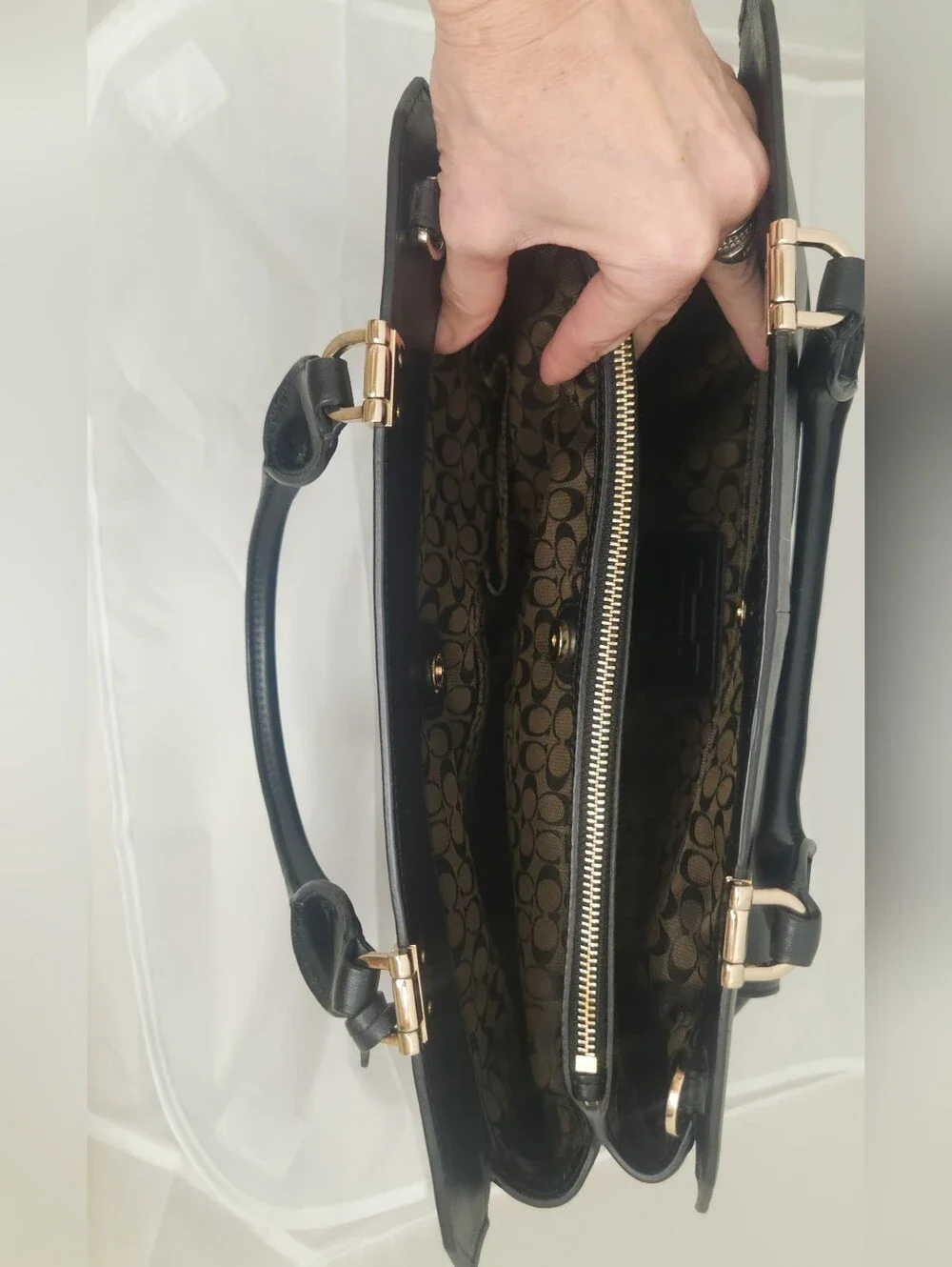 Coach Vintage Margot Carryall Large Black Leather Satchel GORGEOUS INTERIOR!!!!!
